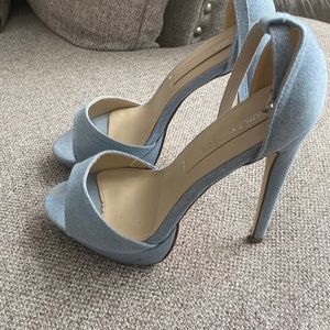 Denim heels